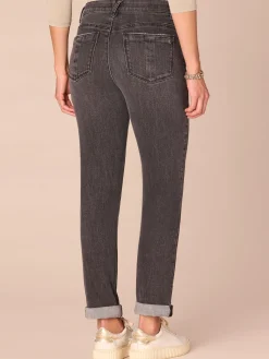 "Ab"solution® Mid-Rise Plus Size Girlfriend Jeans with Roll Cuff