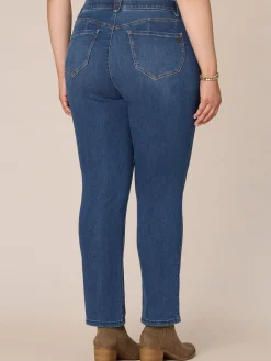 "Ab"solution Mid-Rise Plus Size Straight Leg Jeans