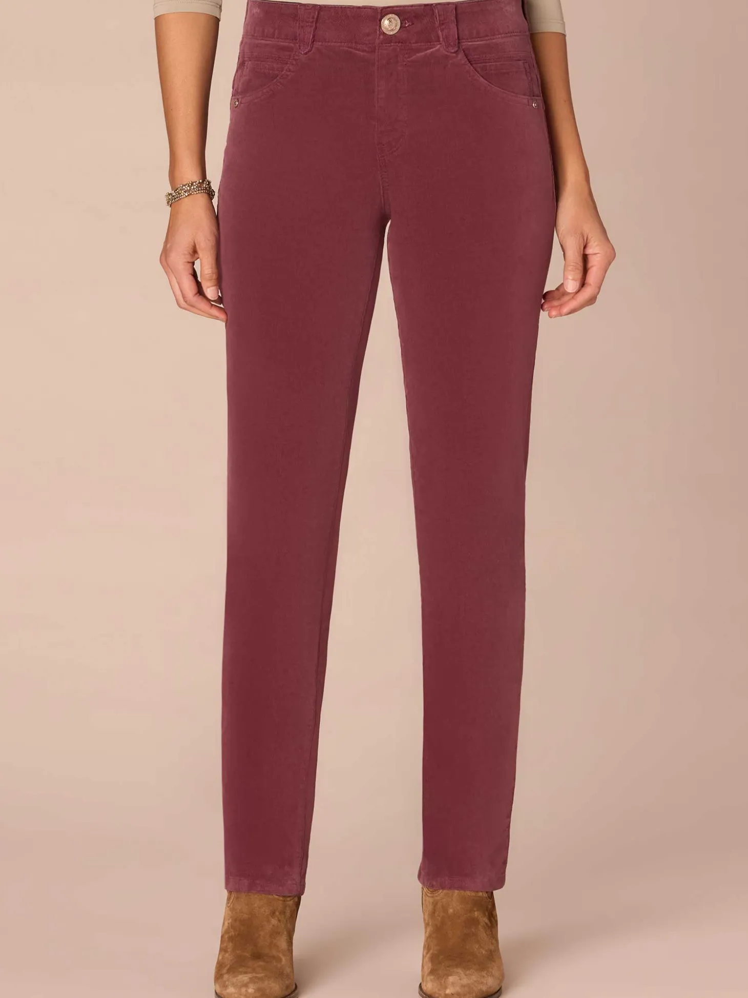 "Ab"solution® Petite Corduroy Straight Leg Pants
