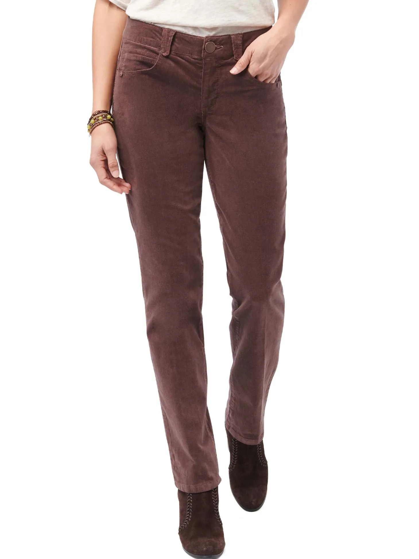 "Ab"solution® Petite Corduroy Straight Leg Pants