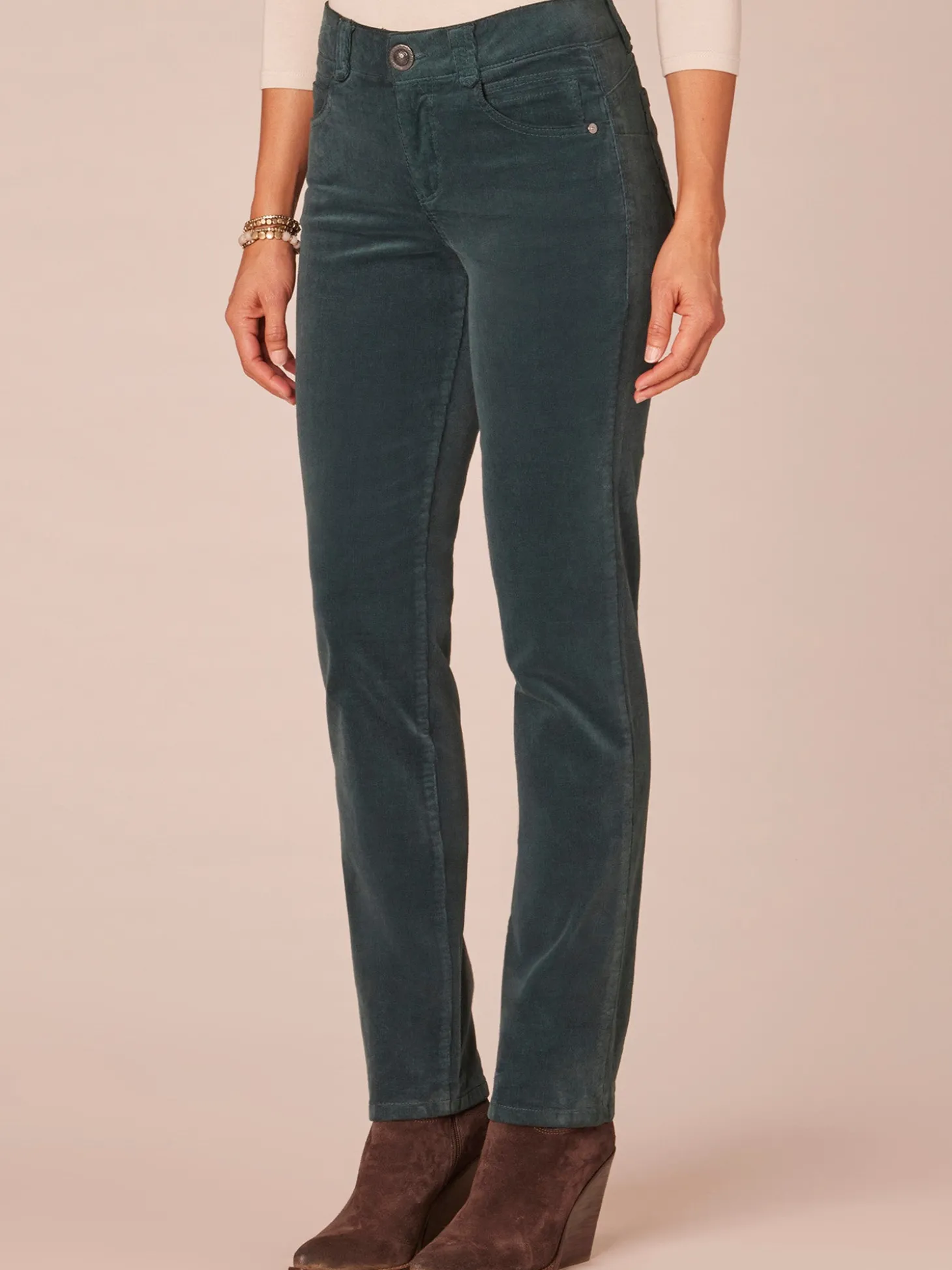"Ab"solution® Petite Corduroy Straight Leg Pants