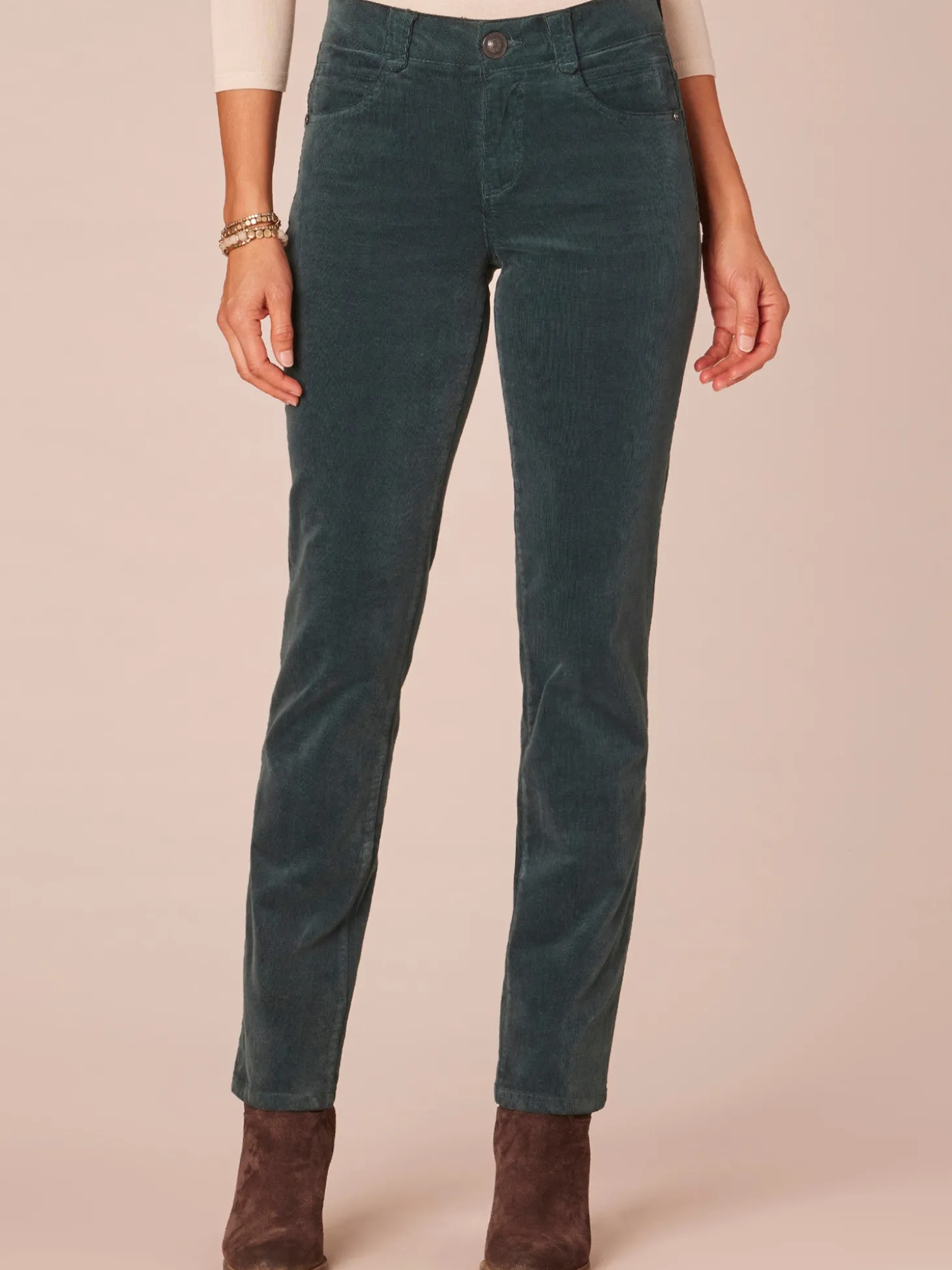 "Ab"solution® Petite Corduroy Straight Leg Pants