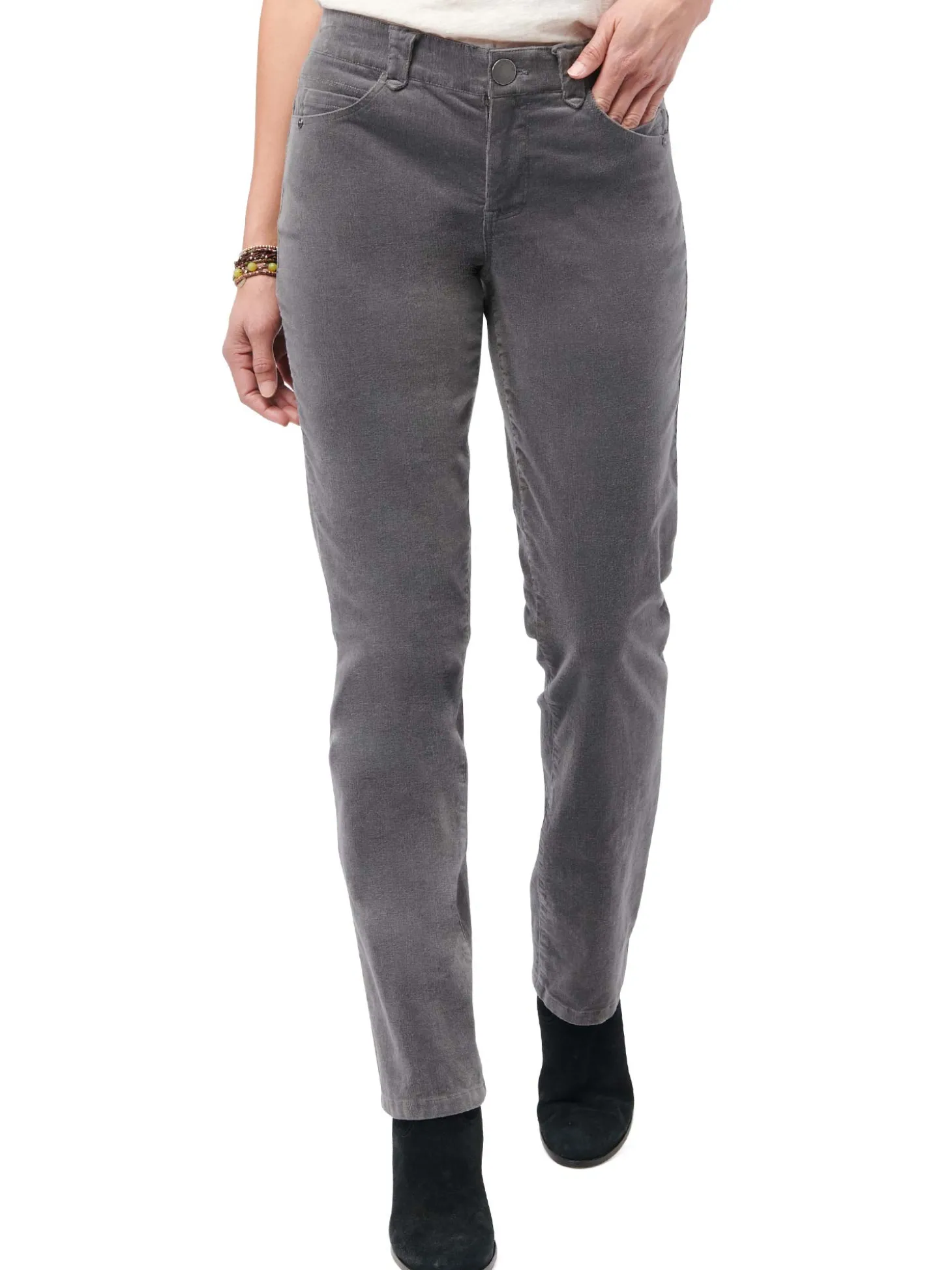 "Ab"solution® Petite Corduroy Straight Leg Pants