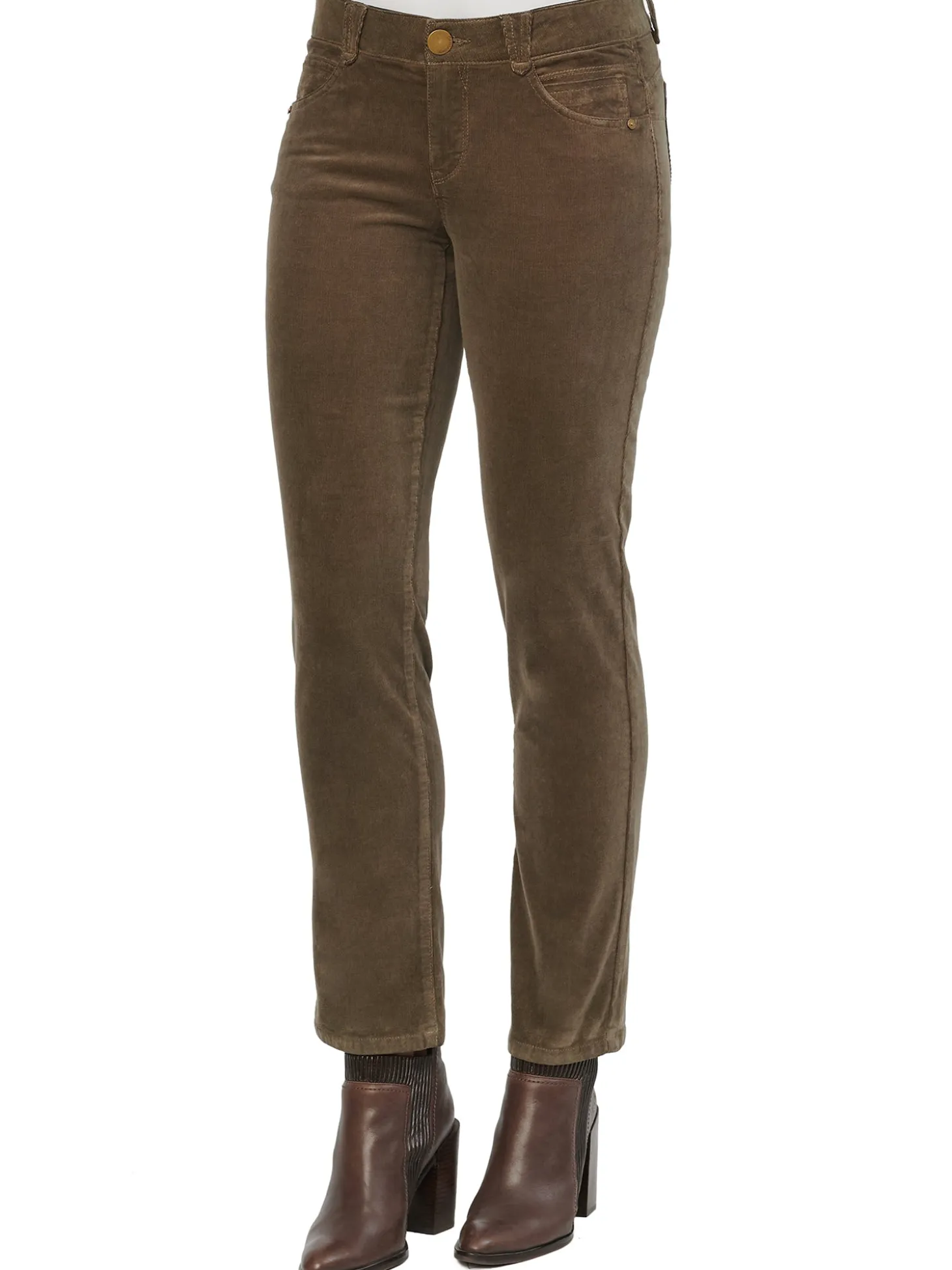 "Ab"solution® Petite Corduroy Straight Leg Pants