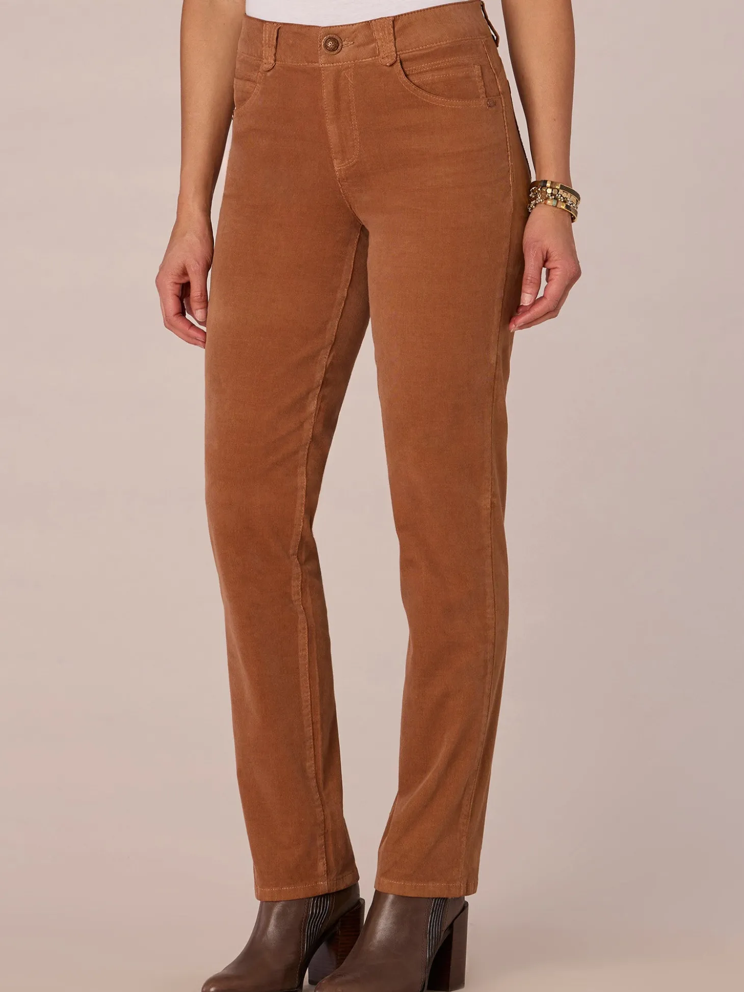 "Ab"solution® Petite Corduroy Straight Leg Pants