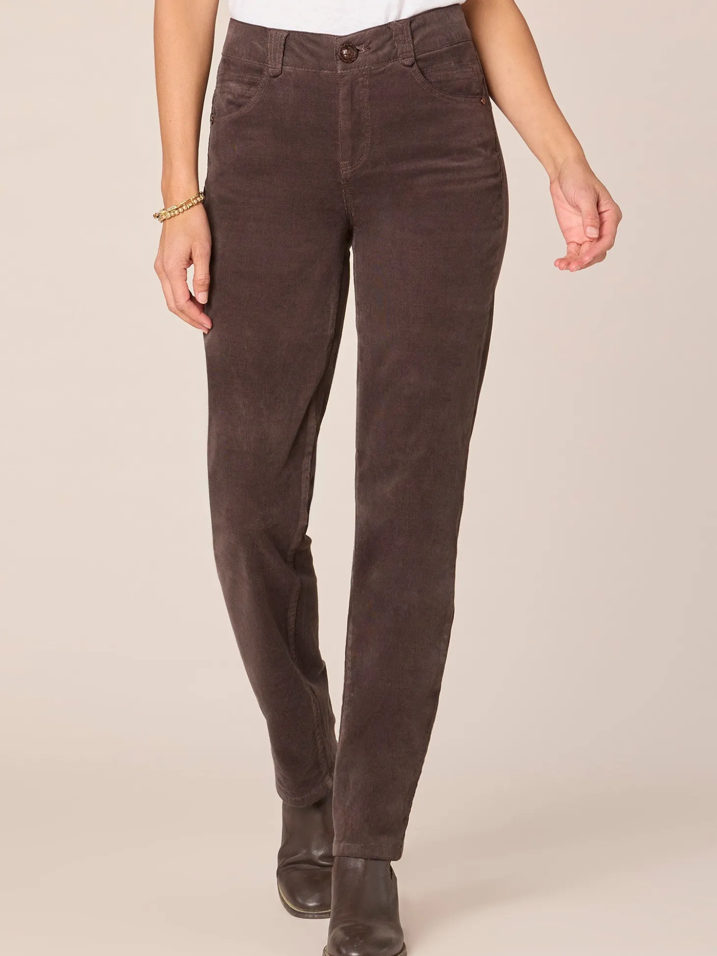 "Ab"solution® Petite Corduroy Straight Leg Pants