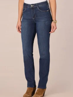 "Ab"solution® Petite High Rise Straight Leg Indigo Jeans
