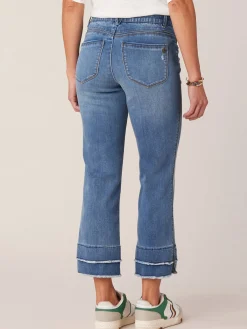 "Ab"solution Petite Kick Flare Jeans with Double Layer Fray Hem