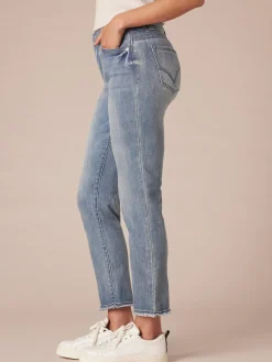 "Ab"solution Petite Slim Straight Jean with Embroidered Cascading "D"