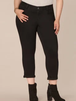 "Ab"solution® Plus Black Denim Ankle Skimmer Jeans