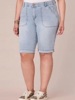 "Ab"solution® Plus Size Repreve Cuffed Hem Bermuda Short