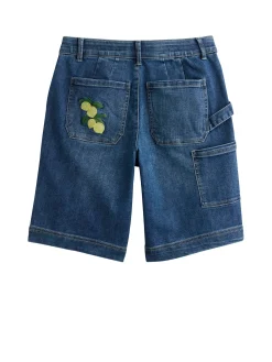 “Ab”solution® Skyrise Patch Pocket Embroidered Bermuda Short with Loop