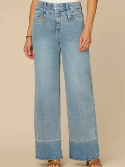 “Ab”solution® Ultra Skyrise Double V-Yoke Wide Leg Jeans with Charm