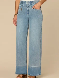“Ab”solution® Ultra Skyrise Double V-Yoke Wide Leg Jeans with Charm