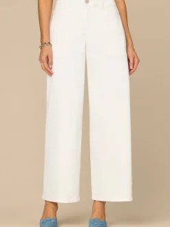 “Ab”solution® White High Rise Petite Wide Leg Jeans with Utility Pockets