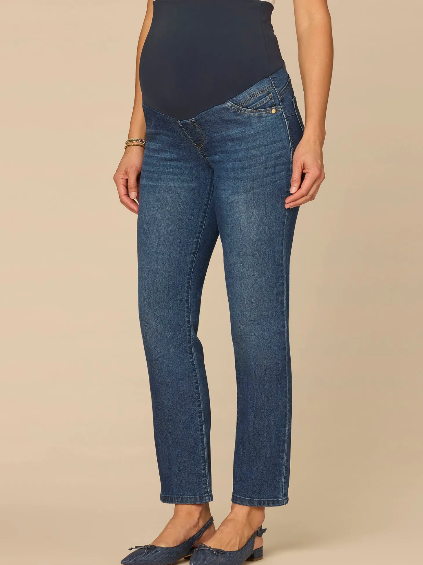 CradleComfort Baby Bump Maternity Straight Leg Jeans