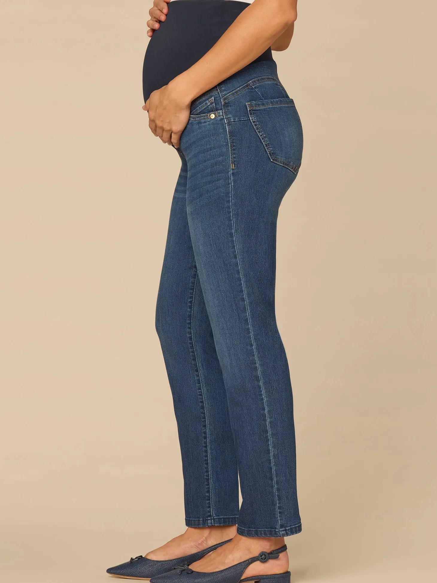 CradleComfort Baby Bump Maternity Straight Leg Jeans