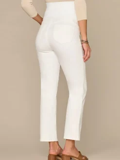 CradleComfort Baby Bump Optic White Maternity Straight Leg Jeans