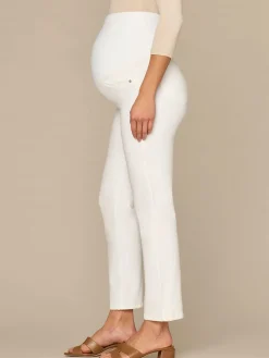 CradleComfort Baby Bump Optic White Maternity Straight Leg Jeans