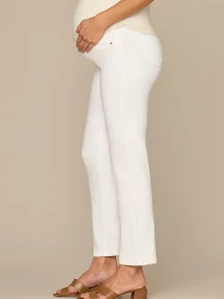 CradleComfort Baby Bump Optic White Maternity Straight Leg Jeans
