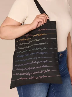 Democracy Script Drawstring Tote Bag