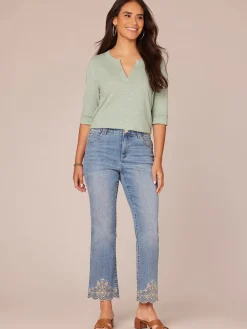Elbow Roll Cuff Sleeve Split V Neck Surplus Hem Knit Top