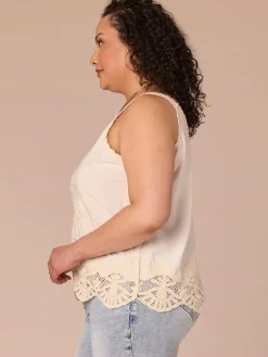 Elbow Sleeve Scoop Neck Side Tie Mixed Media Plus Size Knit Top