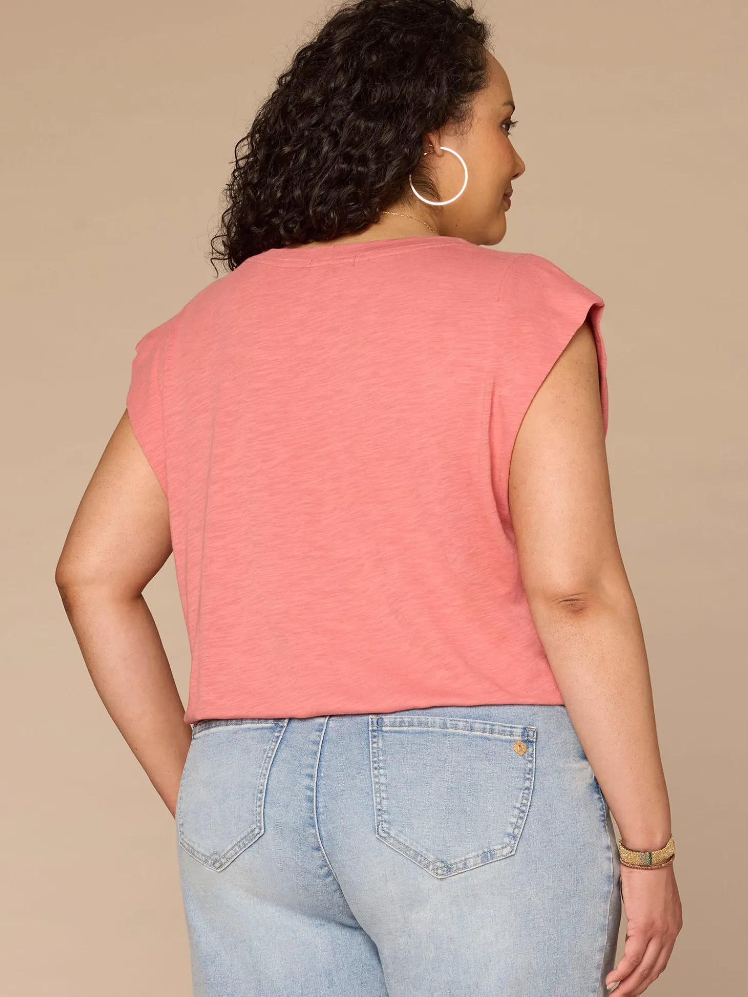 Origami Cap Sleeve Scoop Neck Cased Hem Printed Plus Size Knit Top