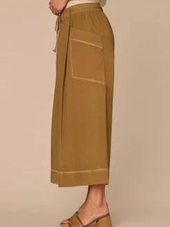 Skyrise Cropped Wide Leg Glider Pants with Wraparound Patch Pockets