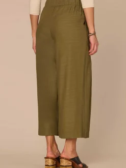 Skyrise Triple Pleat Cropped Wide Leg Glider Pants