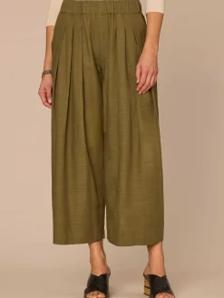 Skyrise Triple Pleat Cropped Wide Leg Glider Pants