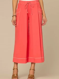 Skyrise Wraparound Patch Pocket Cropped Wide Leg Glider Petite Pants