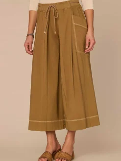 Skyrise Wraparound Patch Pocket Cropped Wide Leg Glider Petite Pants