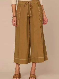 Skyrise Wraparound Patch Pocket Cropped Wide Leg Glider Petite Pants