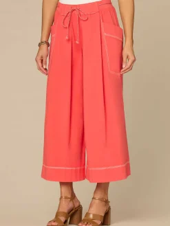 Skyrise Wraparound Patch Pocket Cropped Wide Leg Glider Petite Pants