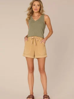 Sleeveless Sweetheart Neck Shell Tuck Embroidered Knit Tank Top