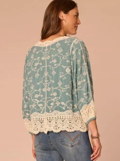 Three Quarter Blouson Sleeve Open Front Cropped Woven Jacket