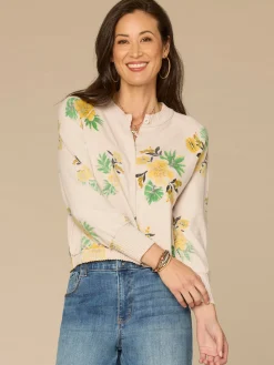 Three Quarter Sleeve Round Neck Reversible Petite Sweater Cardigan