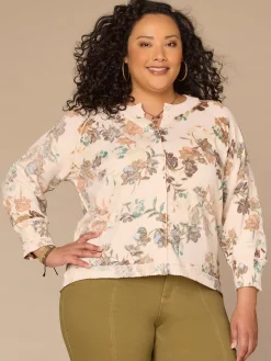 Three Quarter Sleeve Round Neck Reversible Plus Size Sweater Cardigan